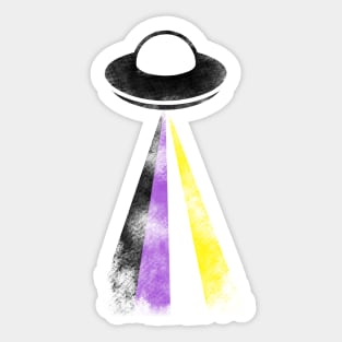 Gaylien Non-Binary Pride UFO Sticker